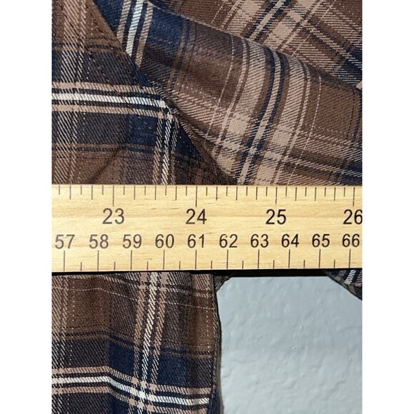 Wrangler Western Shirt Men's M Brown Brushpopper Pearl Snap Thick Canvas - Picture 6 of 9